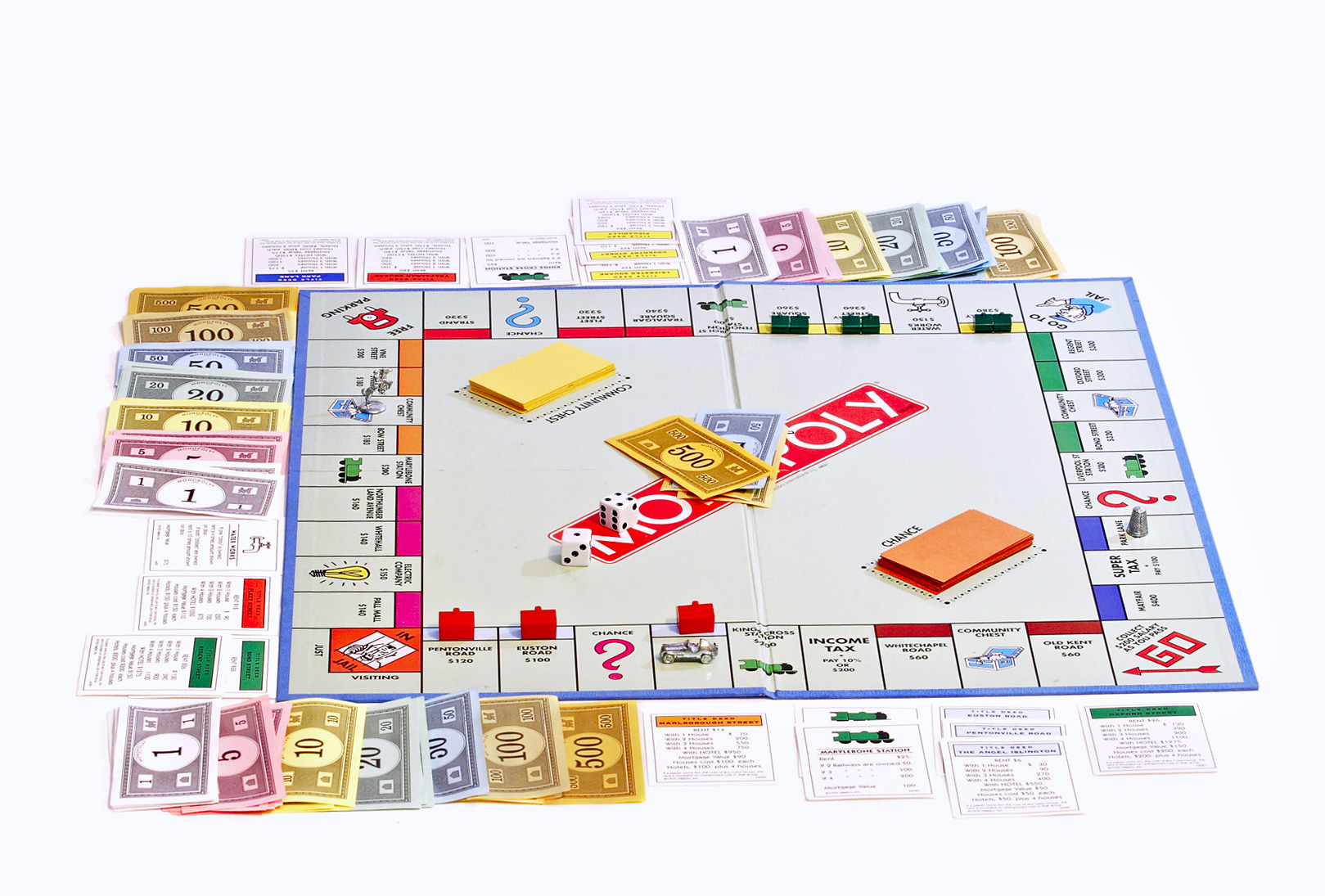 Monopoly board on white